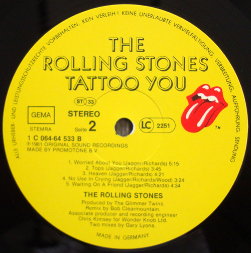1981 - Tattoo You vinyl - B.jpg