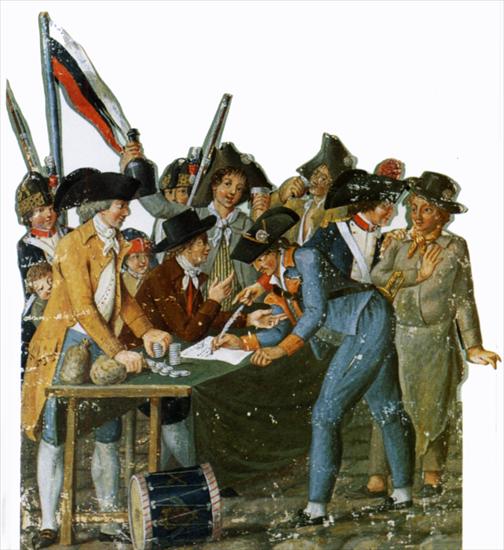 Iconographie De La Rev... - 1792 08 Les citoyens senrolent pour defendre l... patrie en danger Gouache des freres Le Sueur.jpg
