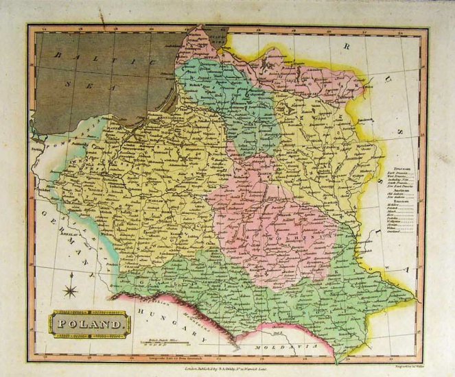Mapy Polski z różnych okresów - 1811_Wallis-Oddy_-_Poland_ENTIRE.jpg