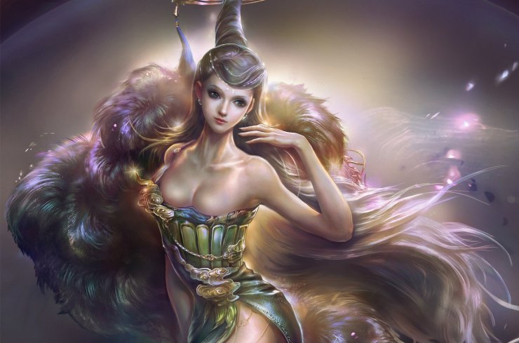 Kobiety fantasy - kobieta_suknia_reka_wlosy.jpg