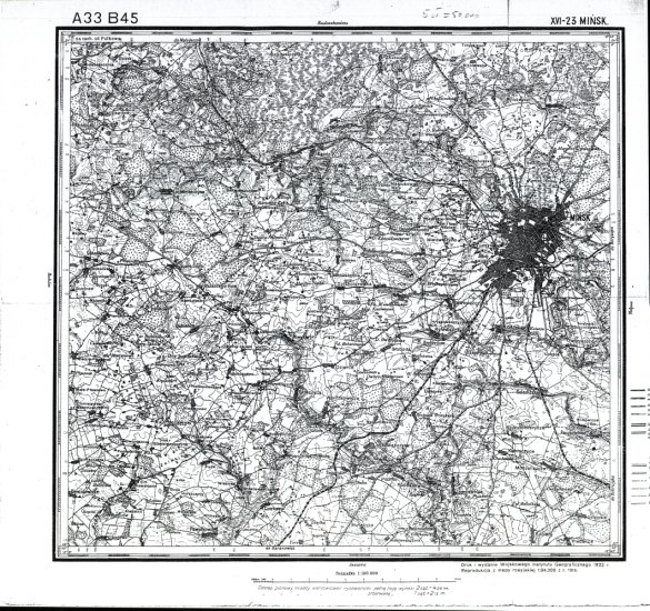 Mapa taktyczna Polski 1_100 000 - przedruki map zaborczych w cięciu rosyjskim - A33_B45_XVI-23_MINSK_copy_1923.jpg