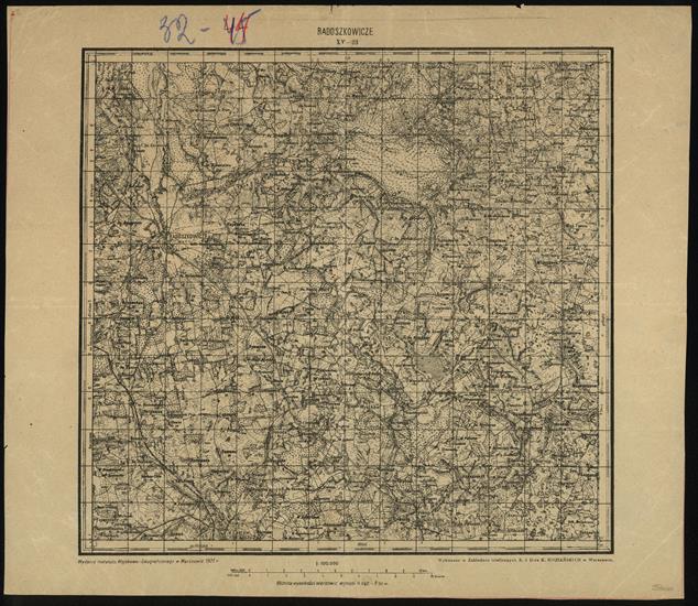 Mapa taktyczna Polski 1_100 000 - przedruki map zaborczych w cięciu rosyjskim - XV-23_RADOSZKOWICZE_IWG_1921.jpg