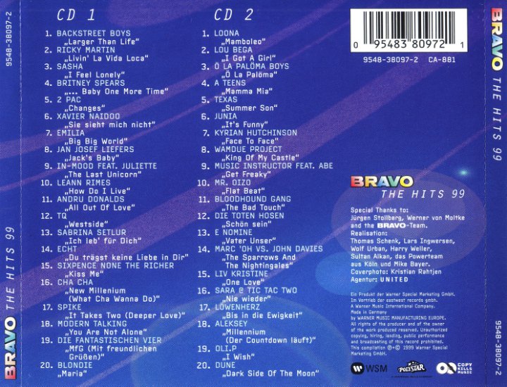 Bravo The Hits 1999 - V.A. - Bravo - The Hits 1999 - Back.jpg