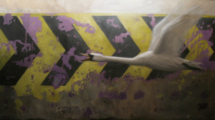 Anthropomorphic works 2009 - Opposing forces, 132x75cm Oil on board.bmp