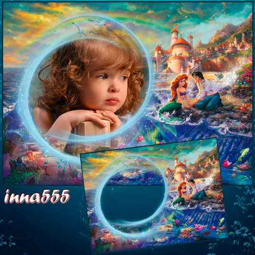 Różne - cz 03 - Childrens frame with a mermaid Ariel and Prince Eric by inna555.jpg