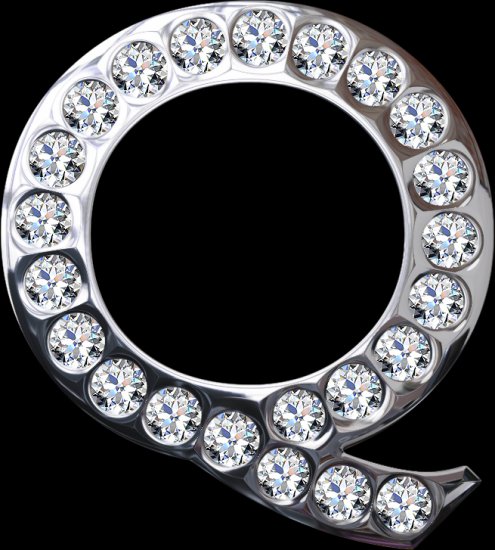 Brylantowy alfabet - Q silver and diamonds.png