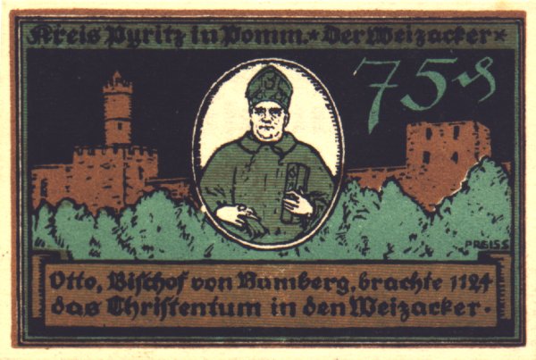 Banknoty - Pyrzyce powiat 1921-b Pfennig 75 rewers.jpg