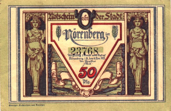 Banknoty - Ińsko 1921-b Pfennig 50 c awers.jpg