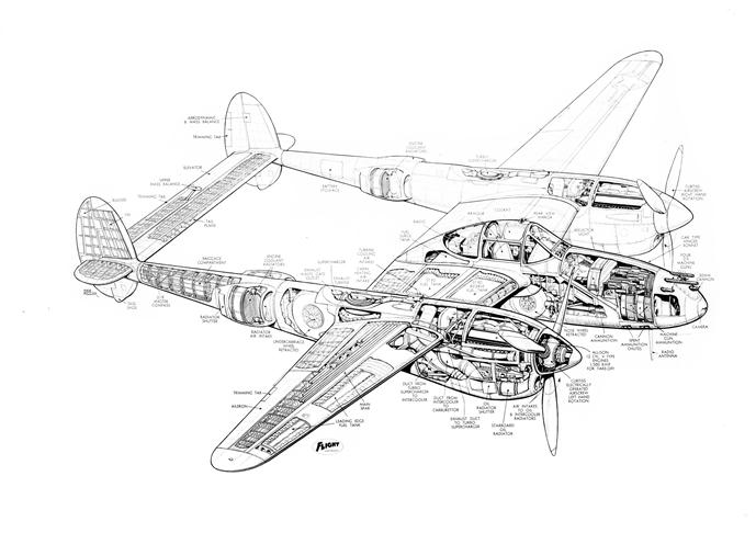 Lotnictwo rysunki - Lockheed P-38 Lightning.jpg