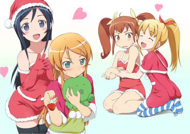 Christmas - Konachan.com - 95100 aragaki_ayase bridget_evans chris...u_kanako ore_no_imouto_ga_konna_ni_kawaii_wake_ga_nai.jpg