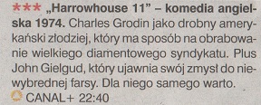 1-9 - 11 Harrowhouse 1974, reż. Aram Avakian John Gielgud, Jame...andice Bergen, Warwic Sims. Gazeta Telewizyjna 6 VII 2001.jpg