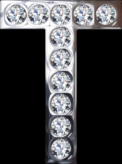 Brylantowy alfabet - T silver and diamonds.png