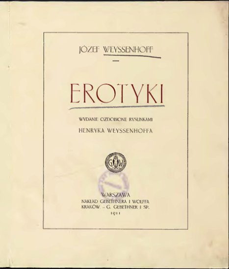 Weyssenhoff Józef - Weyssenhoff Józef - Erotyki.jpg